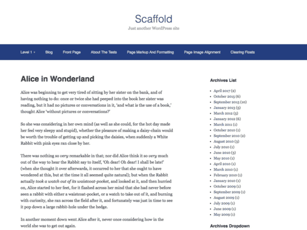 Free Scaffold Wordpress Theme