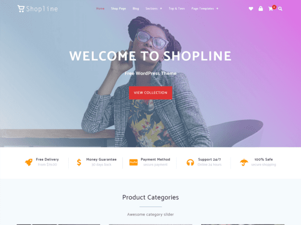 Free Shopline Wordpress Theme