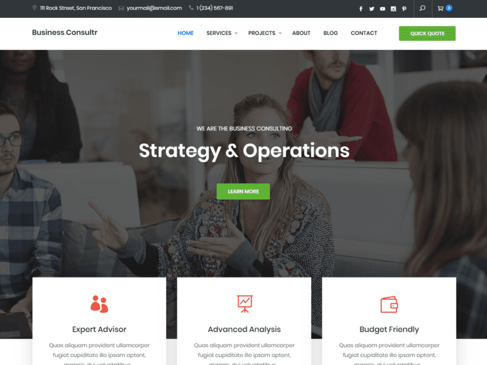 Free Business Consultr Wordpress Theme