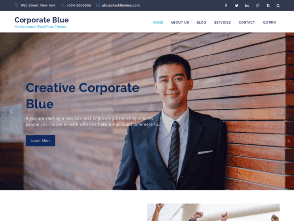 Free Corporate Blue Wordpress Theme