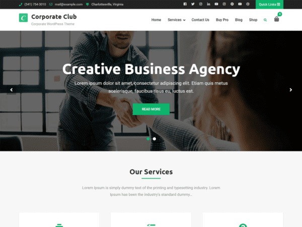 Free Corporate Club Wordpress Theme