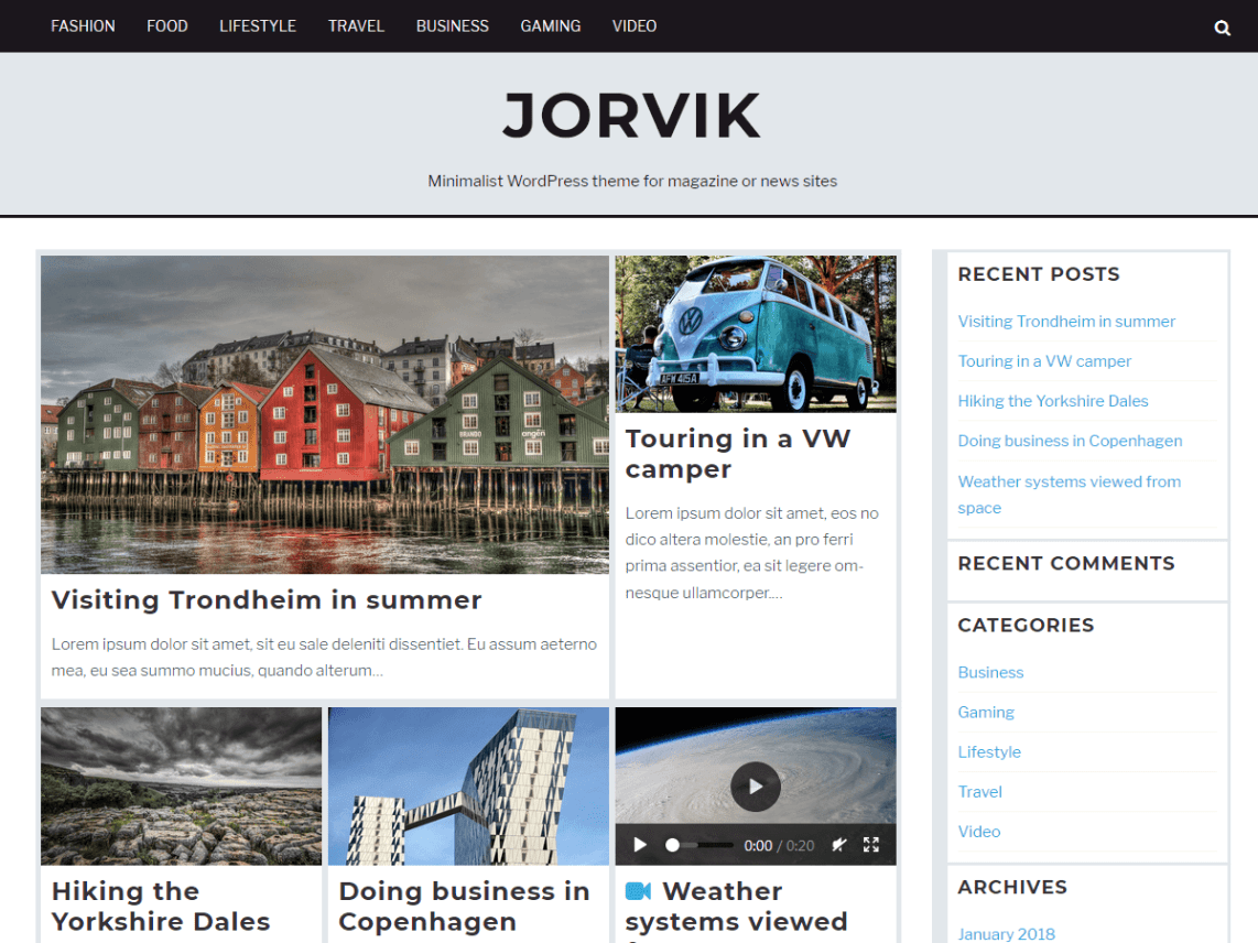 Free Jorvik Wordpress theme