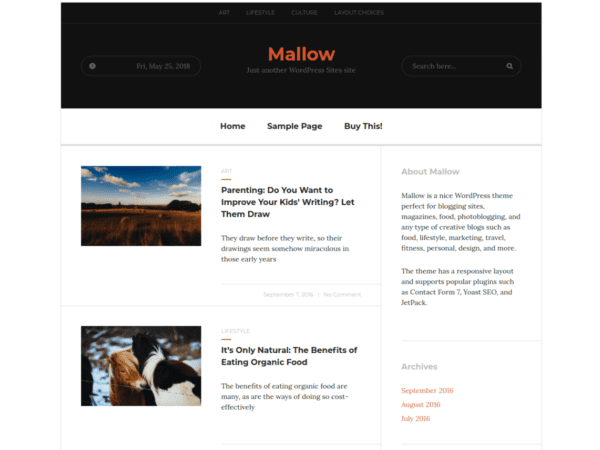 Free Mallow Wordpress Theme