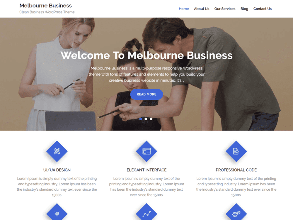 Free Melbourne Business Wordpress Theme