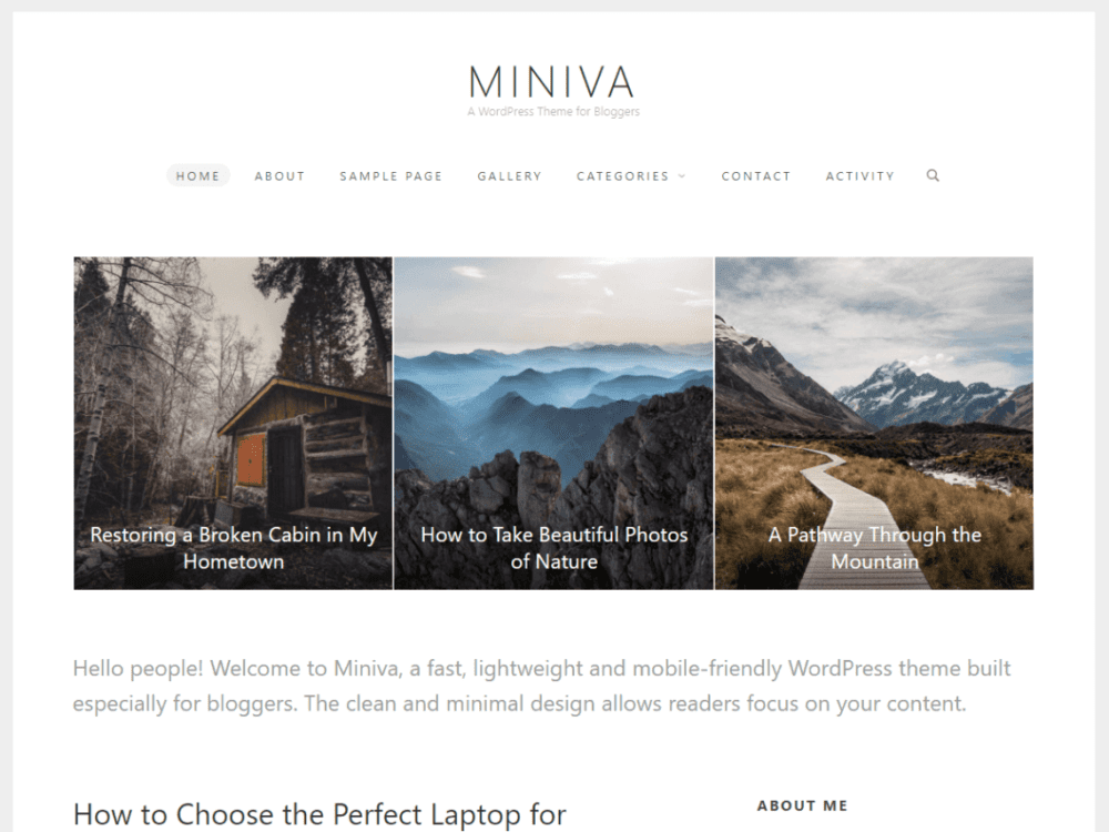 Free Miniva Wordpress Theme