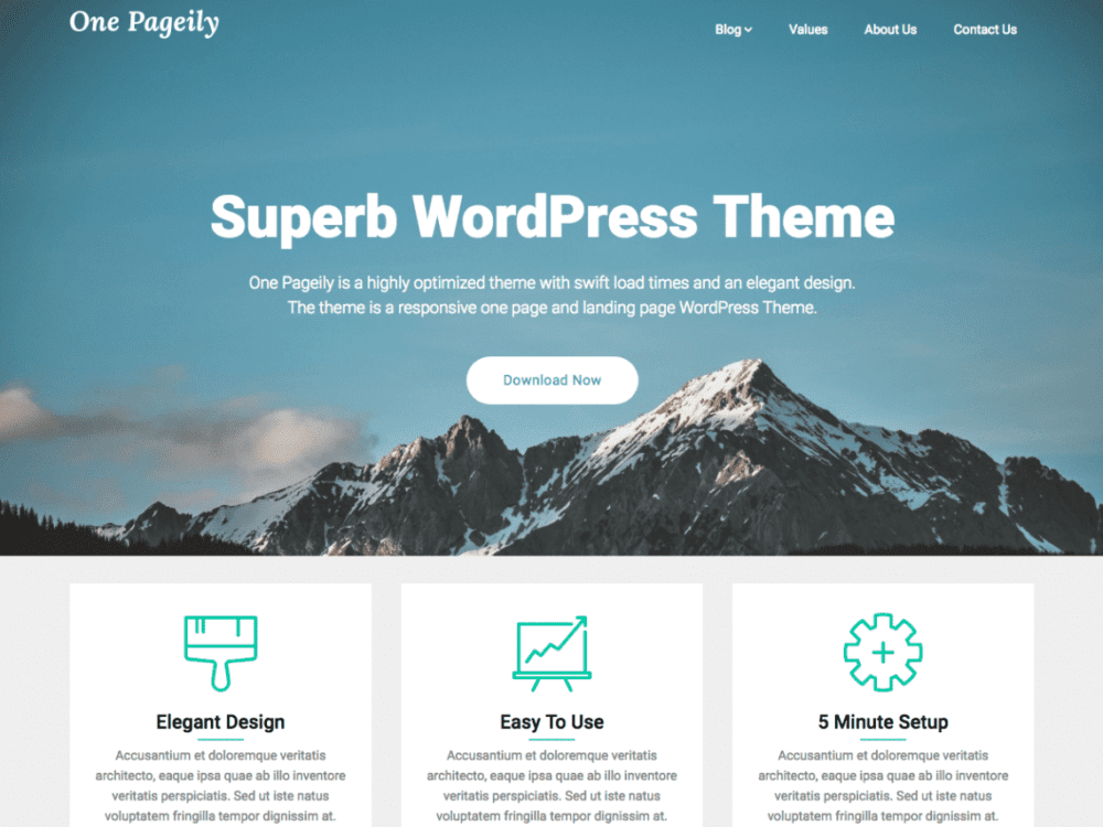 Free One Pageily Wordpress Theme