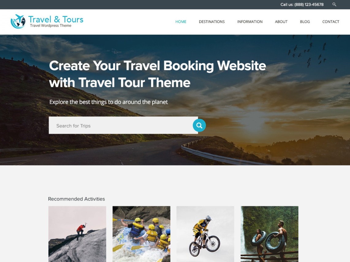 Free Travel Tour Wordpress theme