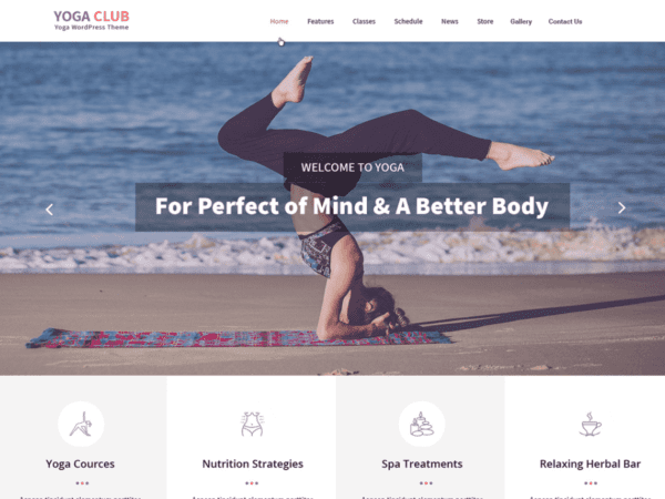 Free Yogaclub Lite Wordpress Theme