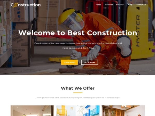 Free Best Construction Wordpress Theme
