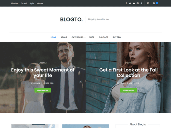 Free Blogto Wordpress Theme