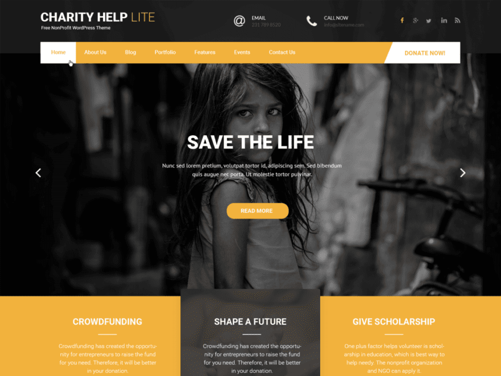 Free Charity Help Lite Wordpress Theme