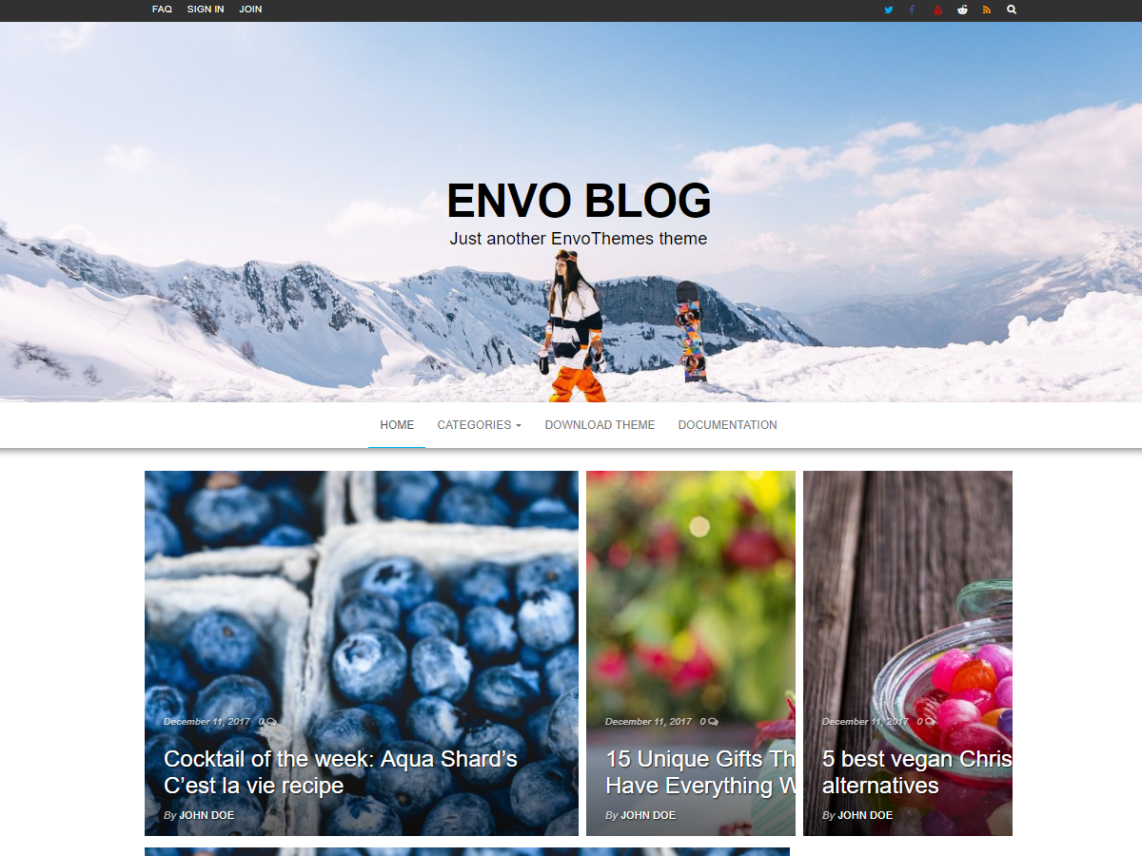 Free Envo Blog Wordpress theme