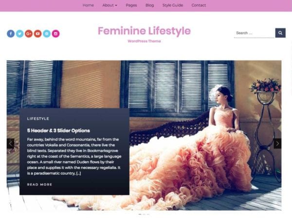 Free Feminine Lifestyle Wordpress Theme