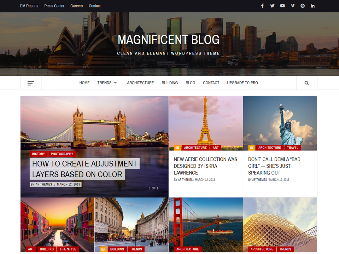 Free Magnificent Blog Wordpress theme
