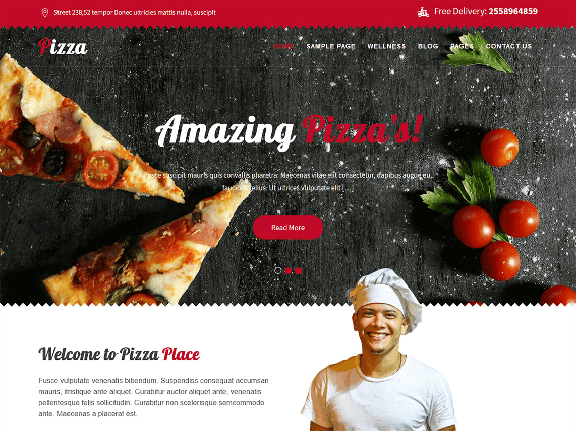 Free Pizza Lite Wordpress theme