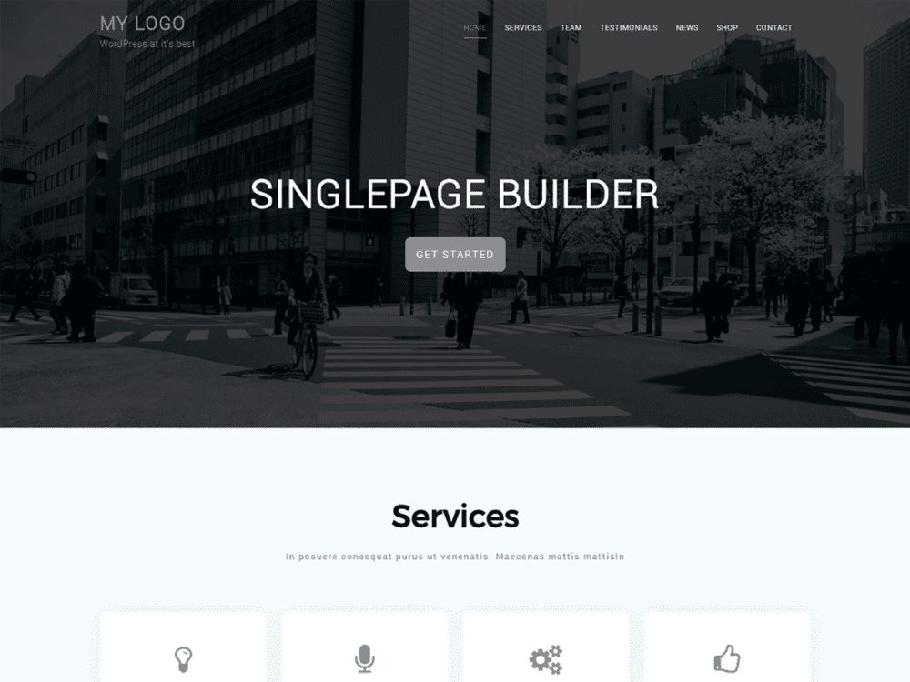 Free Singlepage Builder Wordpress Theme