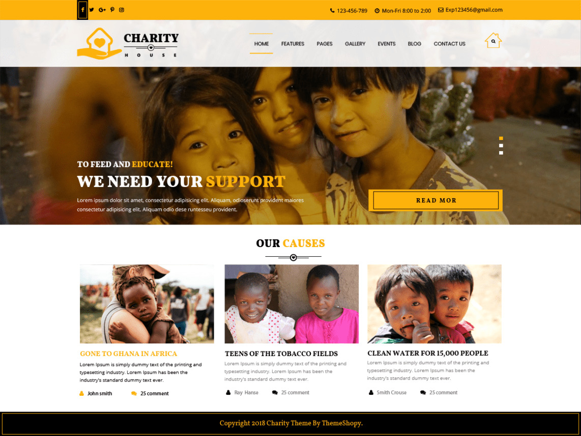 Free TS Charity Wordpress theme