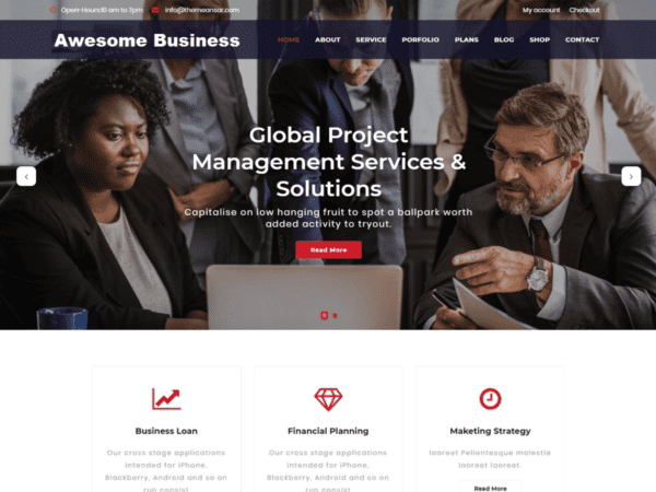 Free Awesome Business Wordpress Theme