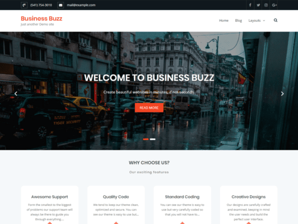 Free Business Buzz Wordpress Theme