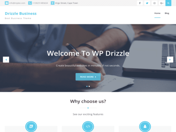 Free Drizzle Business Wordpress Theme