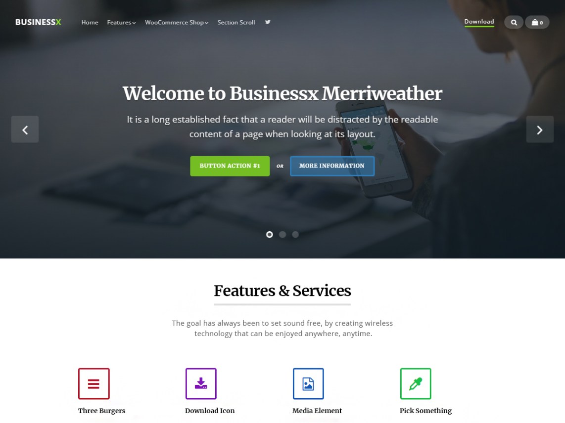 Free Businessx Merriweather Wordpress theme