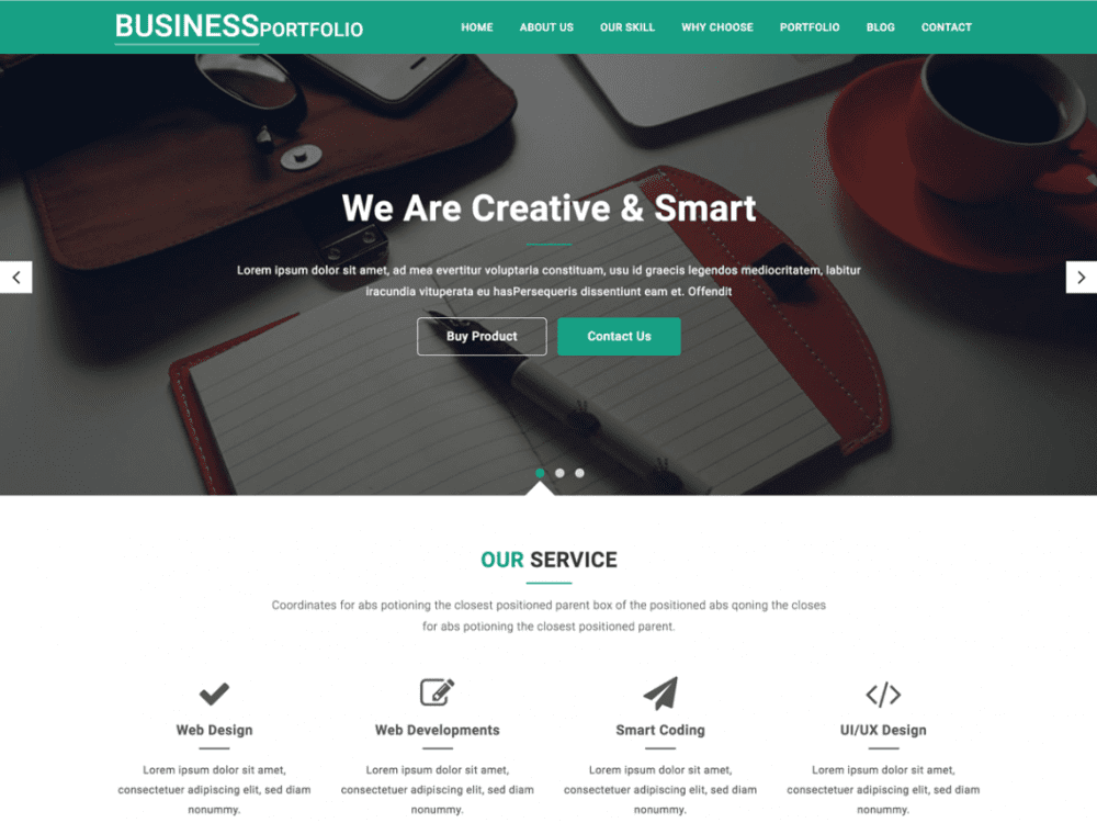 Free Business Portfolio Wordpress Theme