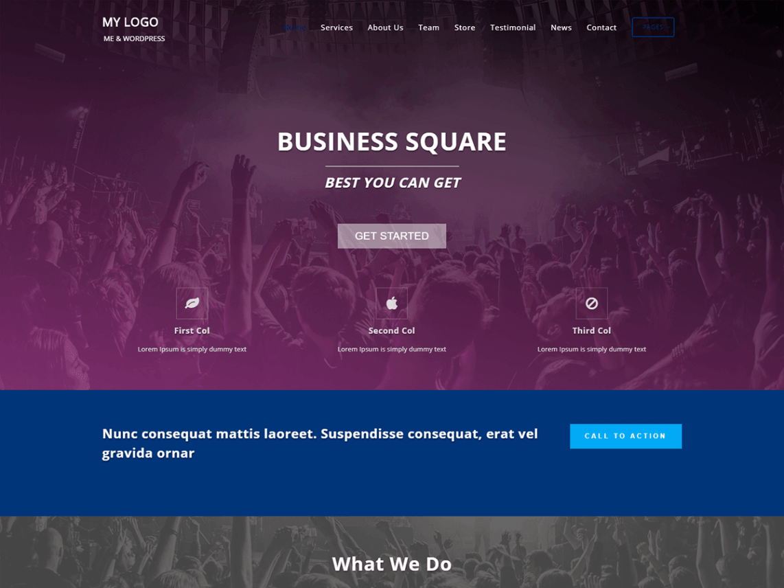Free Business Square Wordpress theme