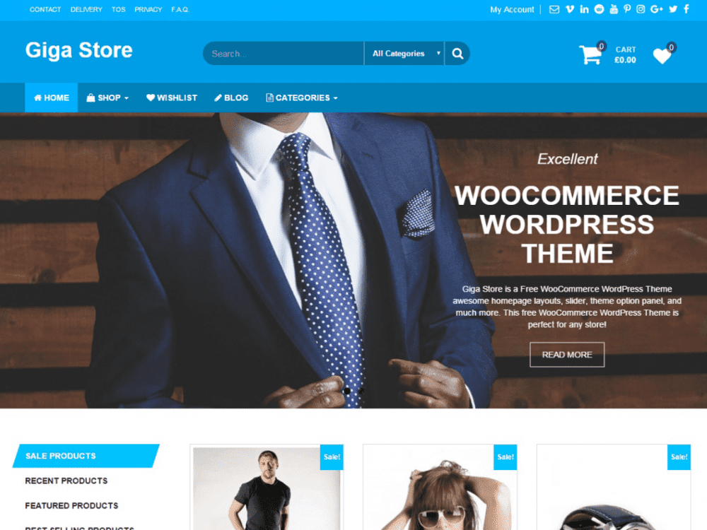 Free Giga Store Wordpress Theme