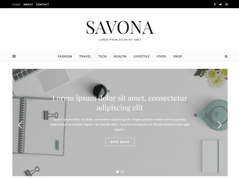 Free Savona Wordpress Theme