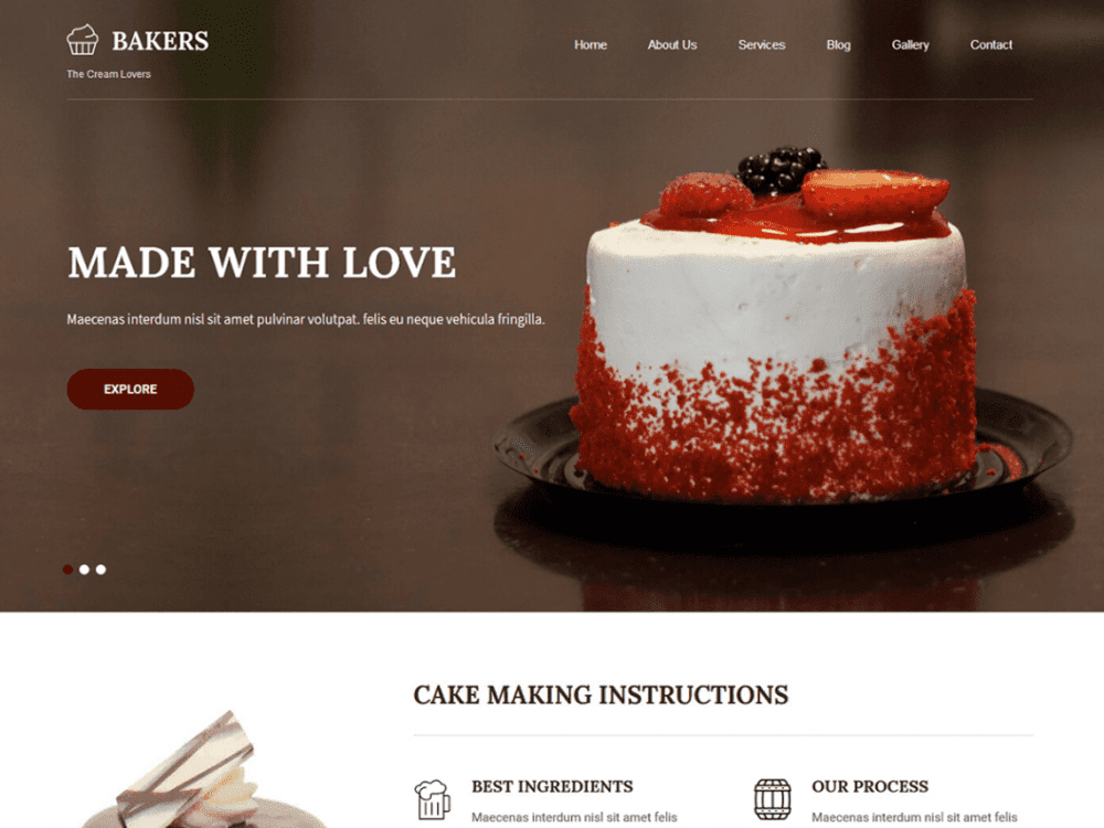 Free Bakers Lite Wordpress Theme