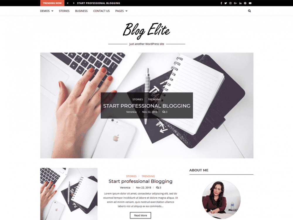Free Blog Elite Wordpress Theme