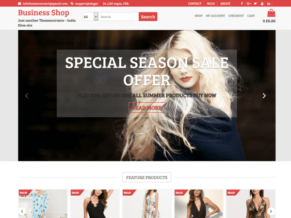 Free Business Shop Wordpress Theme