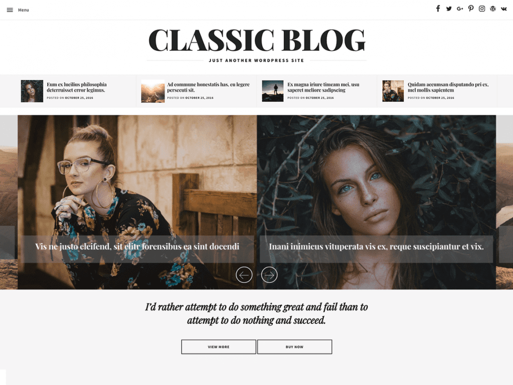 Free Classic Blog Wordpress Theme