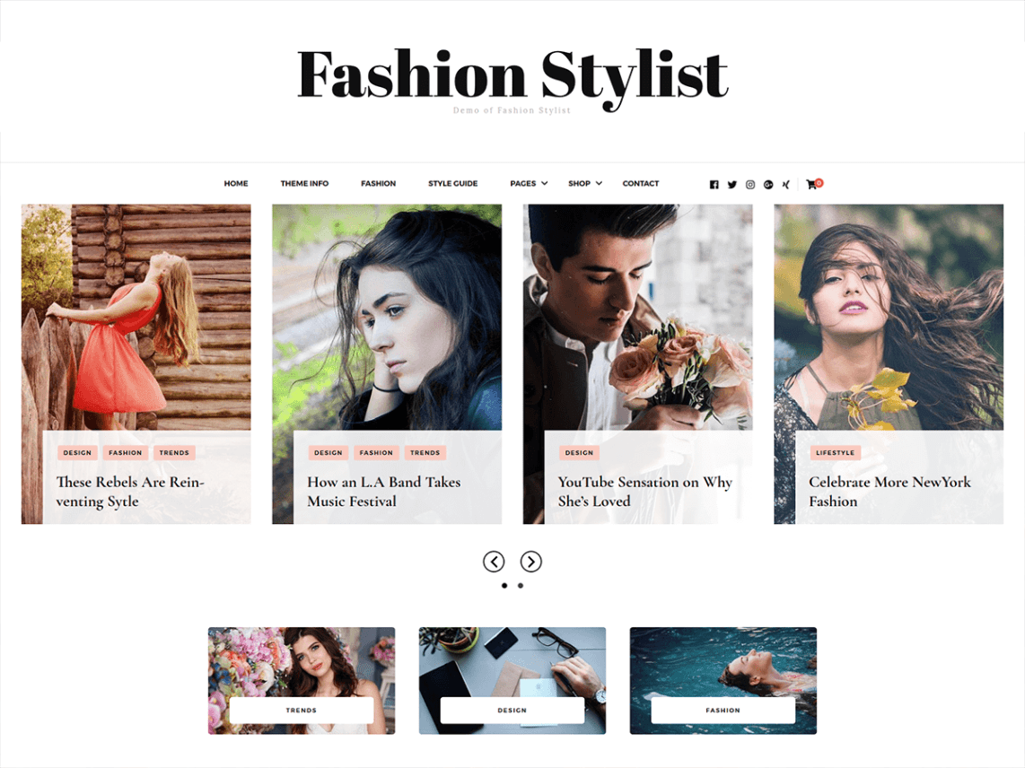 Free Fashion Stylist WordPress theme