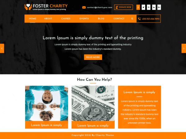Free Foster Charity Wordpress Theme