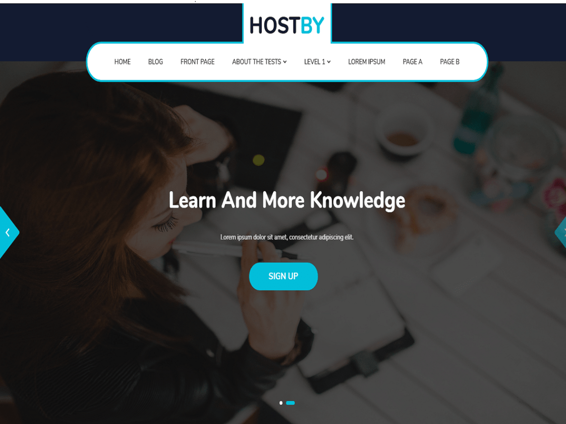 Free Hostby WordPress theme