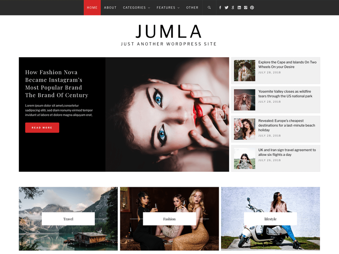 Free Jumla WordPress theme