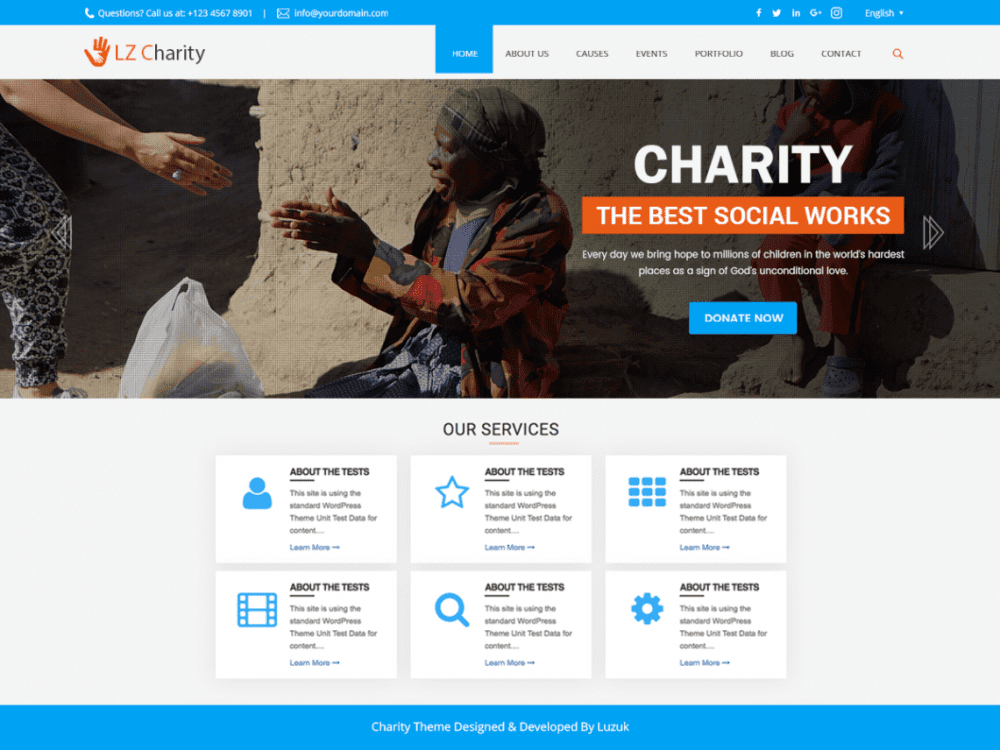 Free Lz Charity Welfare Wordpress Theme