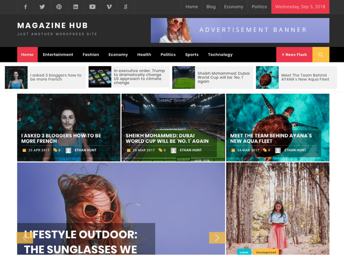 Free Magazine Hub WordPress theme