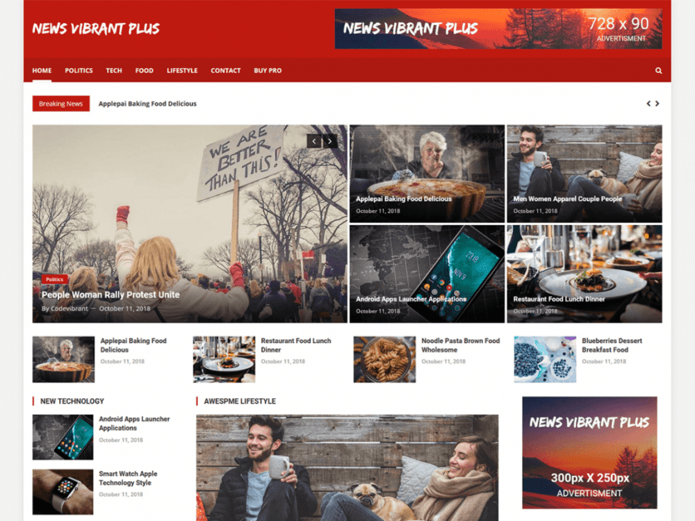 Free News Vibrant Plus Wordpress Theme