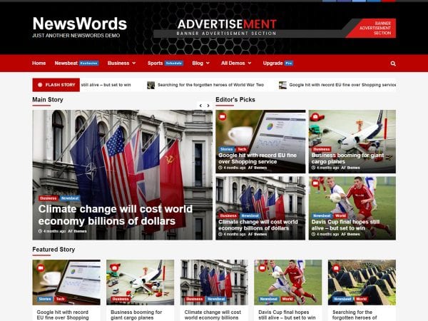 Free Newswords Wordpress Theme