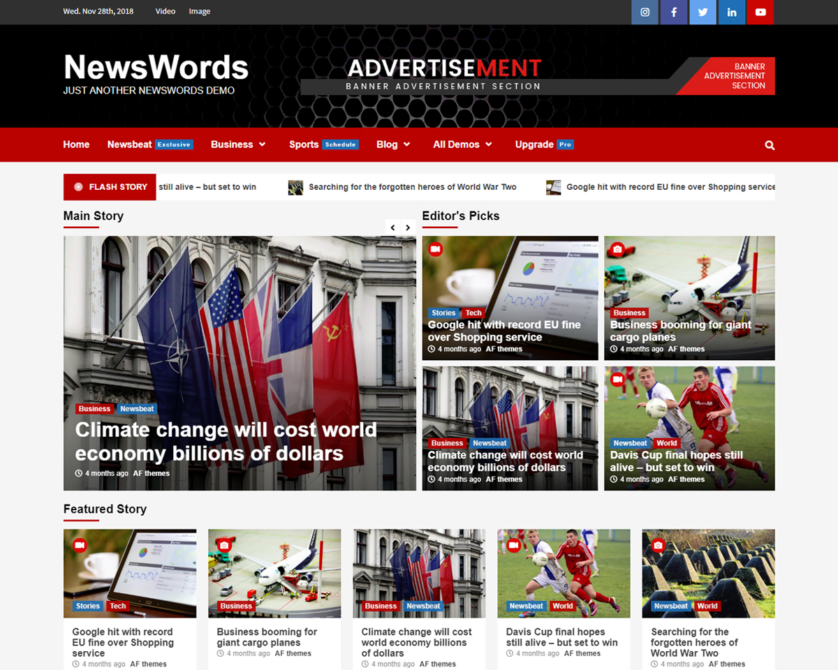 Free NewsWords WordPress Theme