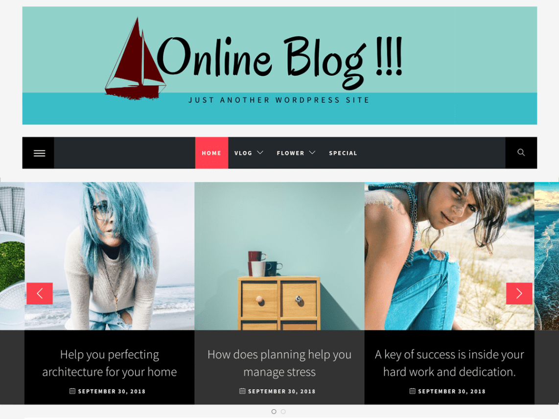Free Online Blog WordPress theme