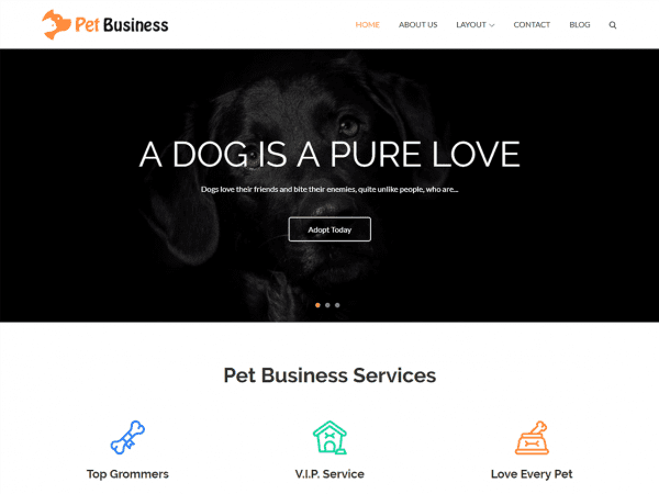 Free Pet Business Wordpress Theme