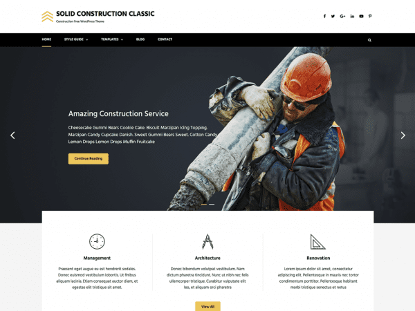 Free Solid Construction Classic Wordpress Theme