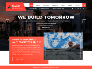 Free Tameer Construction WordPress theme