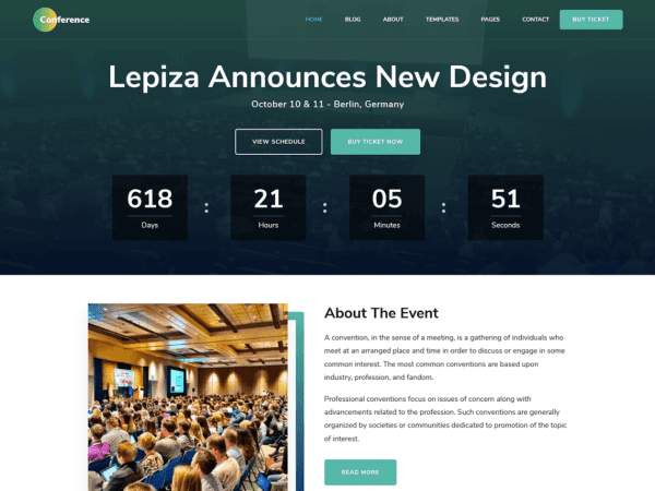 Free The Conference Wordpress Theme