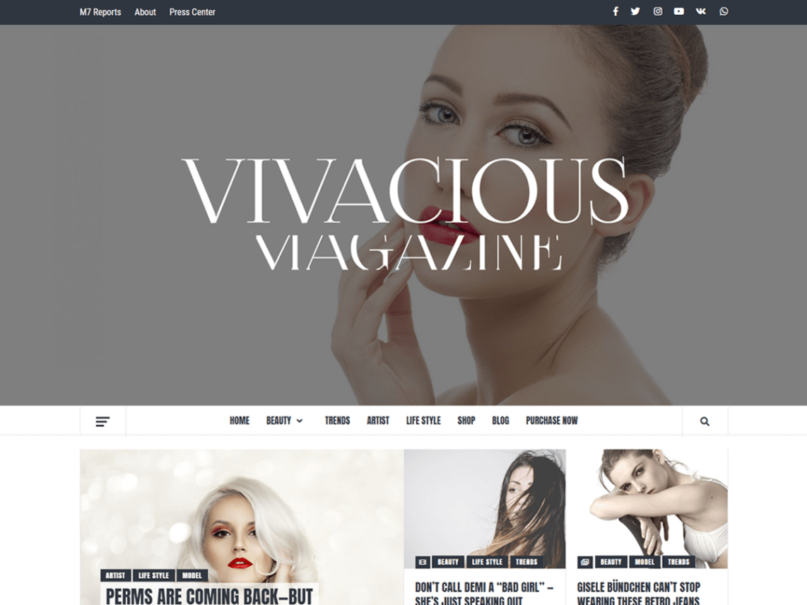 Free Vivacious Magazine WordPress theme
