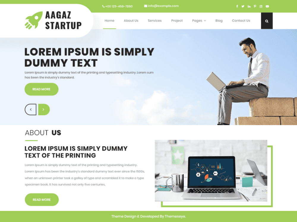 Free Aagaz Startup Wordpress Theme