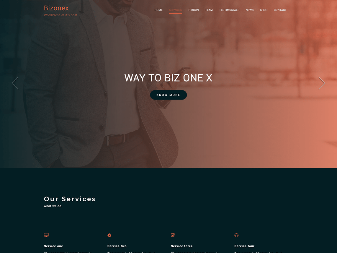 Free Bizonex WordPress theme